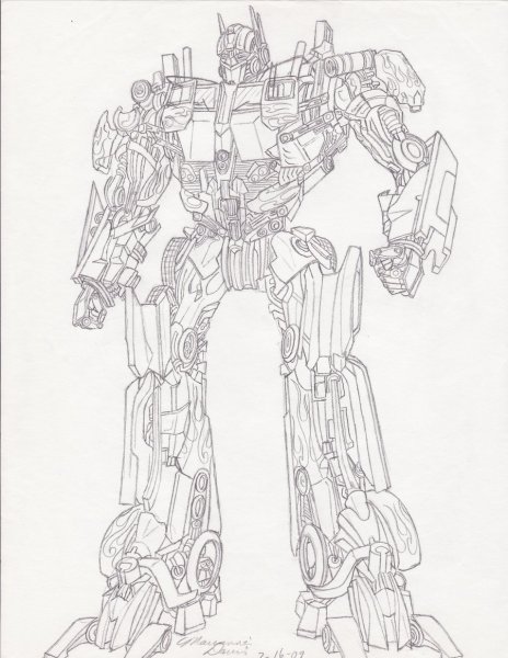 Трансформеры Прайм нарисовать Оптимуса Прайма