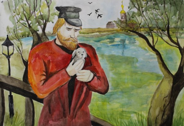 Рисунок к Муму 5 класс карандашом