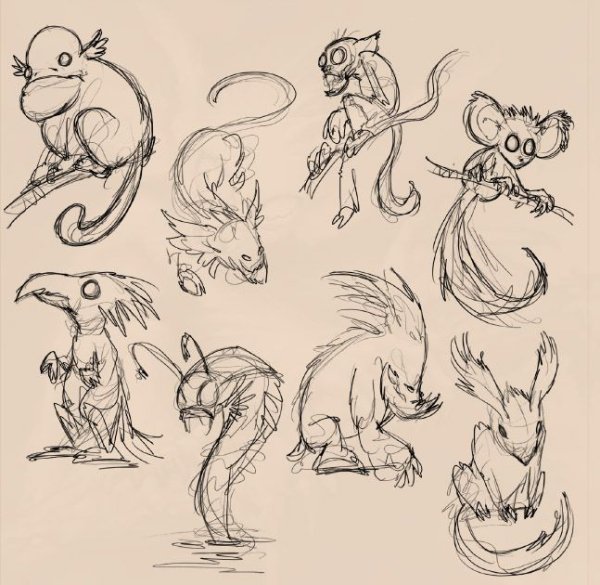 Мифические существа карандашом