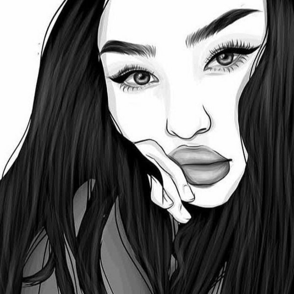 Рисунки для срисовки девушки