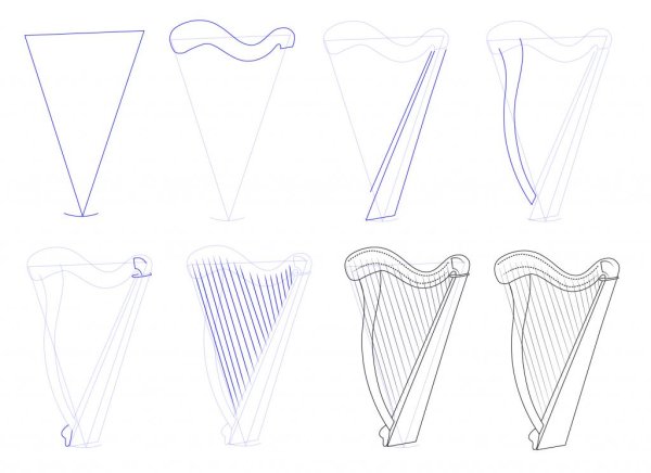 Гусли рисунок карандашом