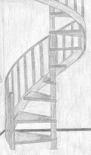 Винтовая лестница в перспективе