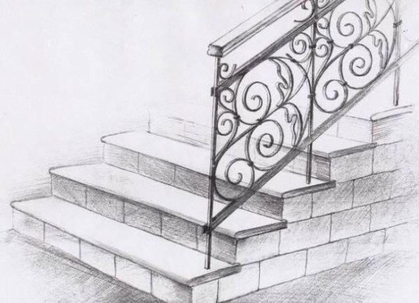 Лестница рисунок карандашом