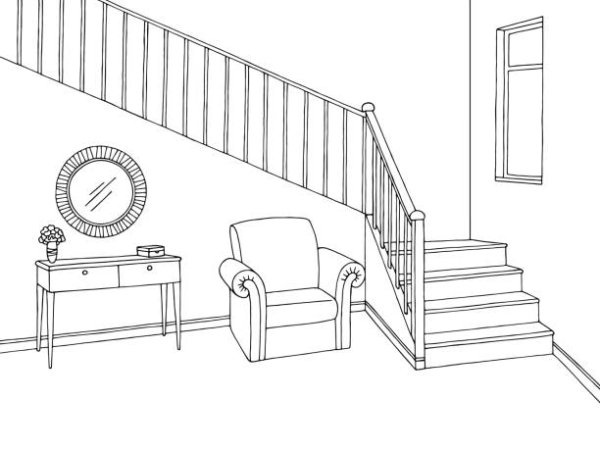 Ракурсы лестницы сверху сбоку