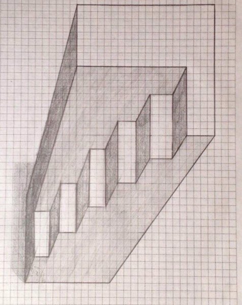 Винтовая лестница в перспективе