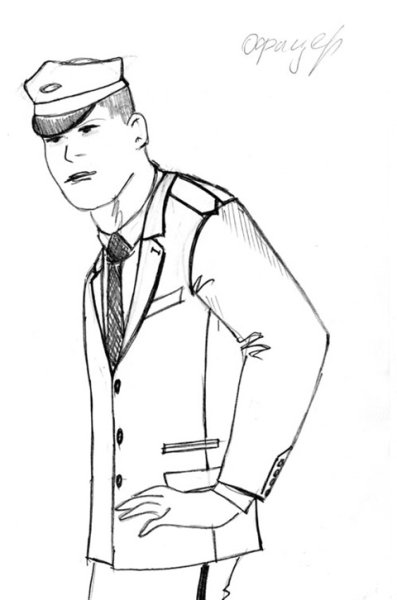 Полицейский рисунок для срисовки