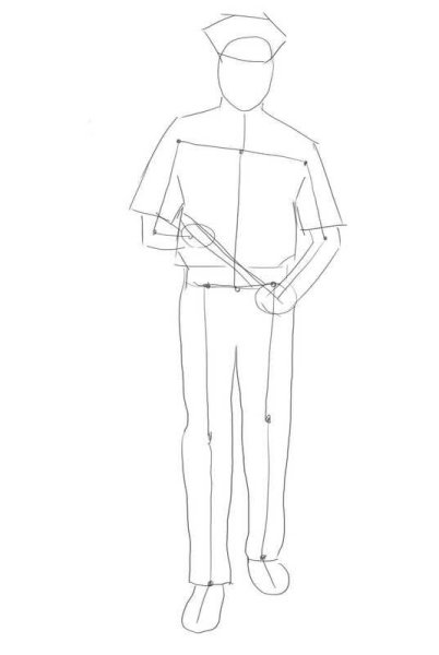 Полицейский рисунок карандашом