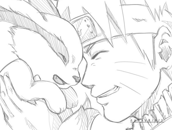 Раскраски из аниме Наруто курама