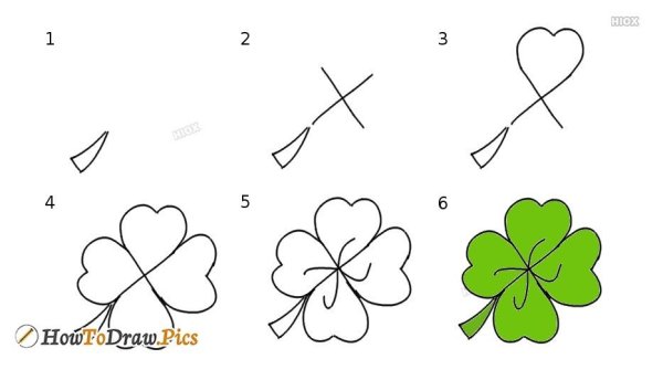 Клевер нарисовать