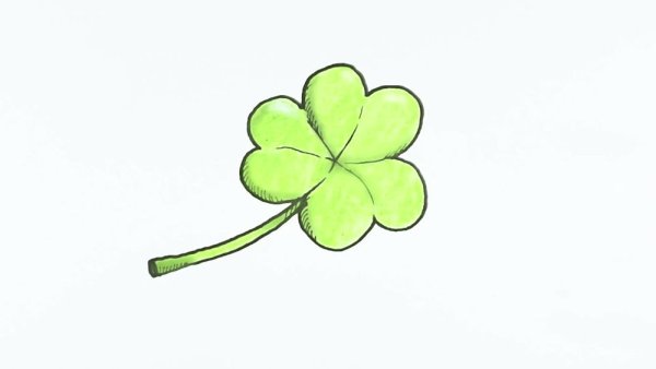Клевер рисунок легкий