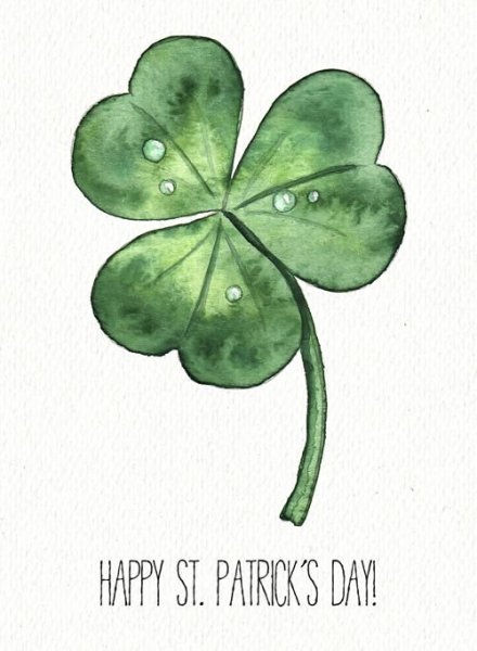 Лист клевера акварелью