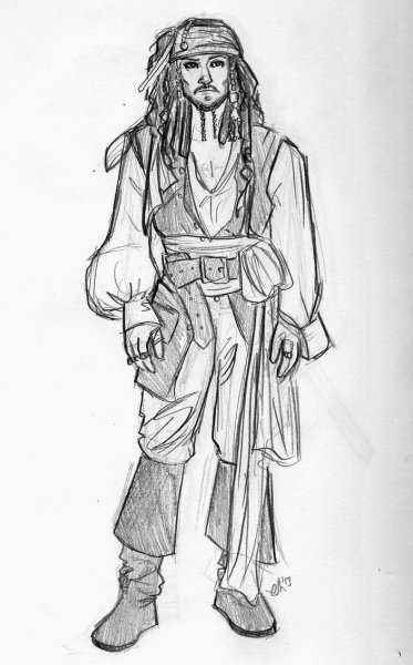 Пираты Карибского моря раскраска Капитан Джек Воробей