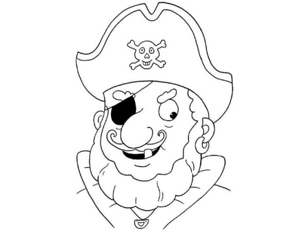 Лицо пирата раскраска