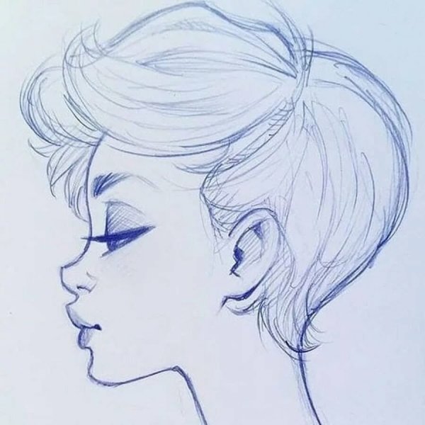 Аниме лицо с боку