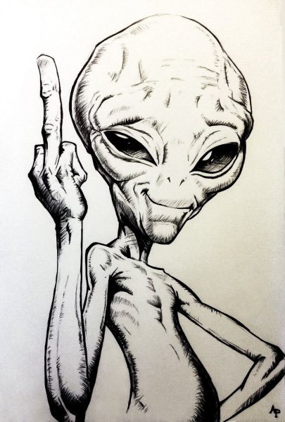 Рисунок инопланетянина для детей карандашом