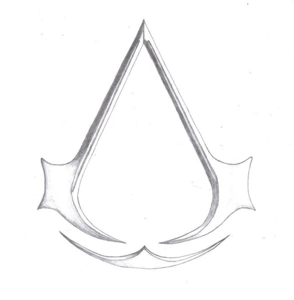 Знак ассасинов карандашом