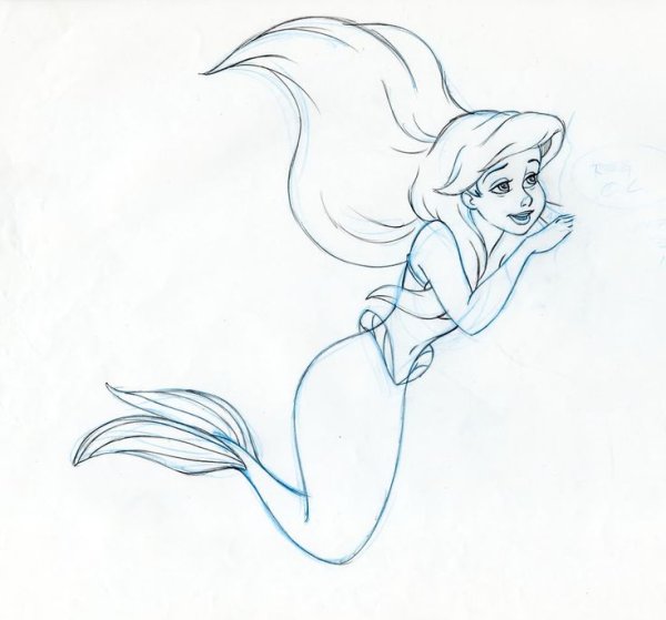 Русалочка рисунок лёгкие