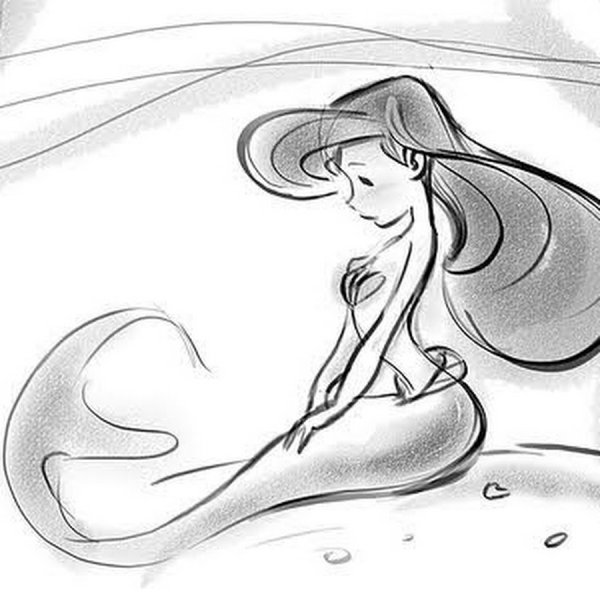 Ариэль простой рисунок