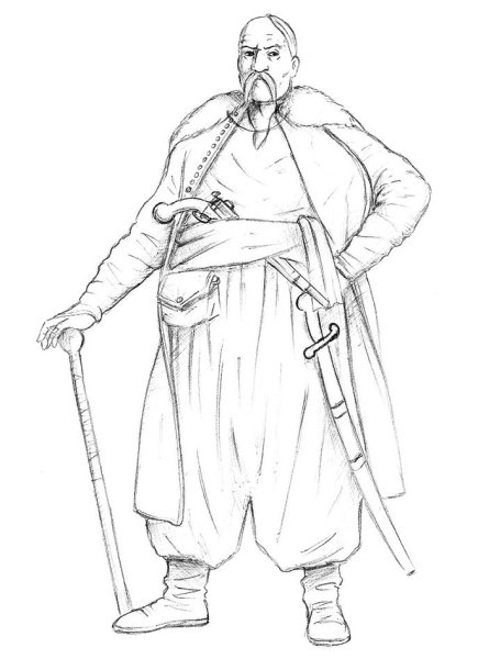 Рисунки Казаков карандашом