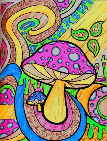 Рисунки в стиле хиппи карандашом