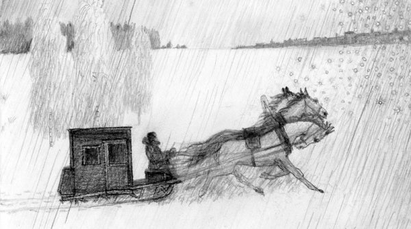 Вьюга рисунок карандашом