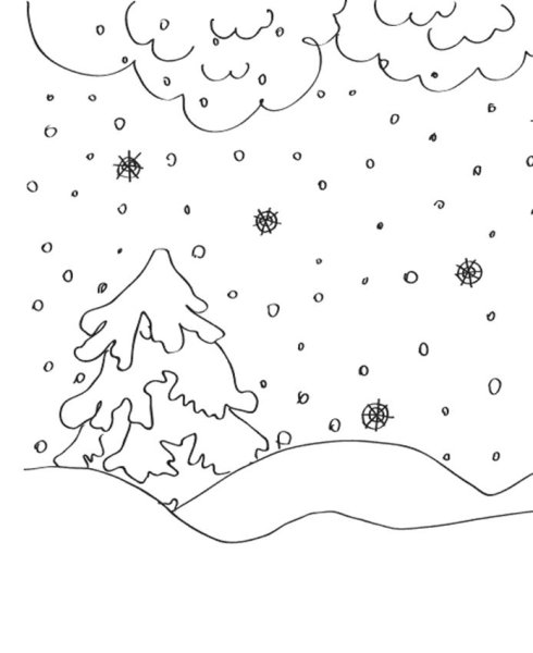 Графика зимнего леса