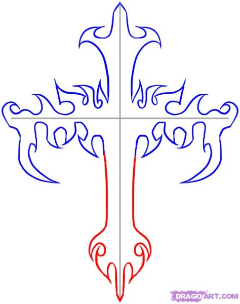 Красивые кресты карандашом