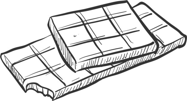 Плитка шоколада раскраска