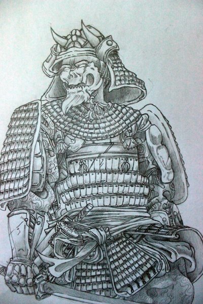 Самурай рисунок карандашом