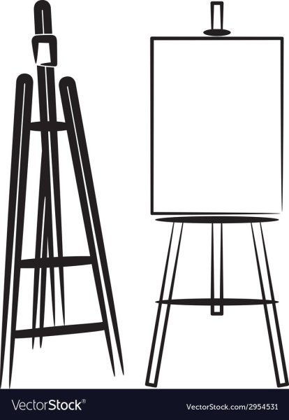 Раскраска художник с мольбертом