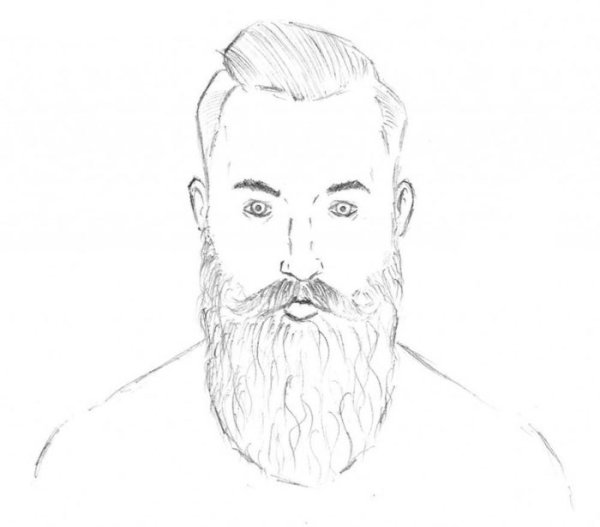 Человек с бородой рисунок