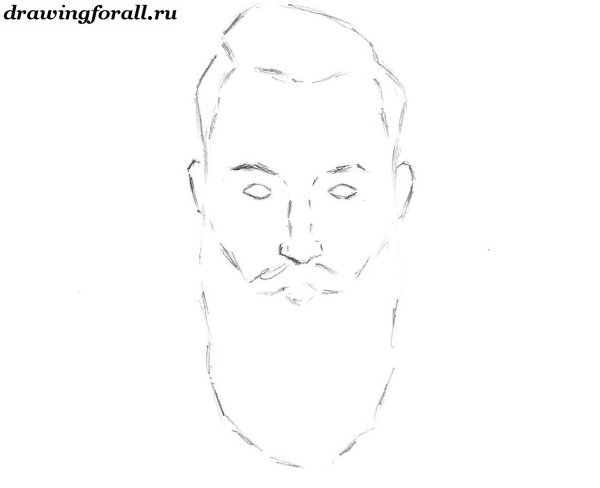 Легкий портрет бородатого мужчину легкий