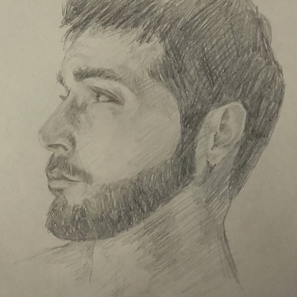 Нарисованный мужчина с щетиной