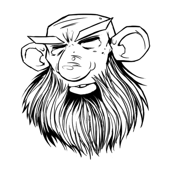 Раскраска мужчина с бородой