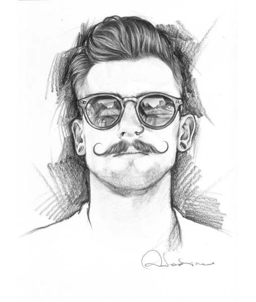 Нарисованное лицо мужчины в стиле