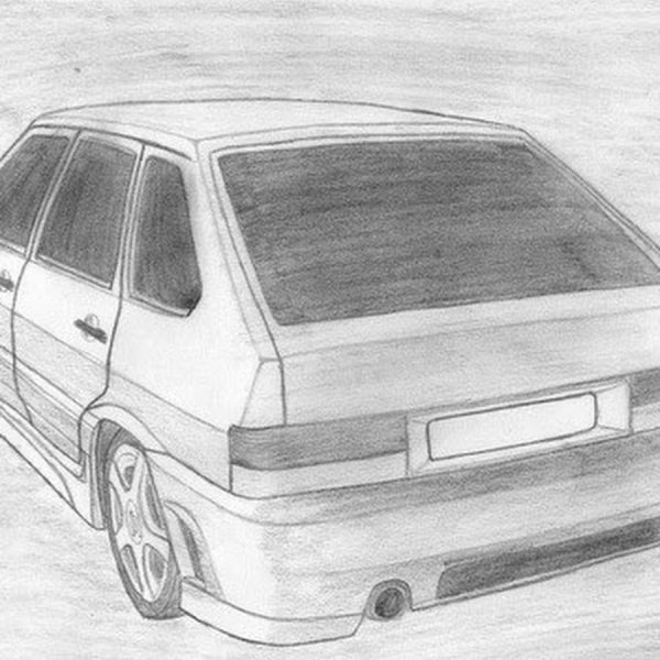 ВАЗ 2114 сзади рисунок