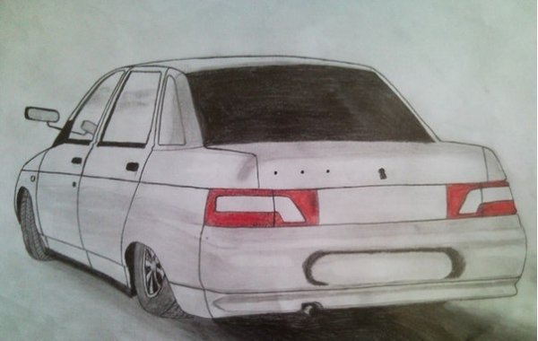 ВАЗ 2110 рисунок сзади