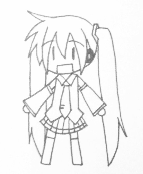 Хатсуне Мику раскраска Чиби