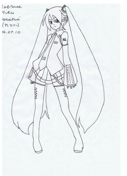 Аниме рисунки карандашом Хатсуне Мику