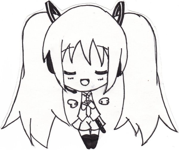 Хатсуне Мику раскраска Чиби