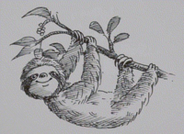 Ленивец карандашом