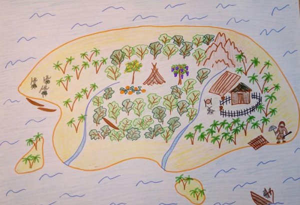 Морской пейзаж карандашом