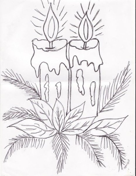 Новогодние рисунки карандашом