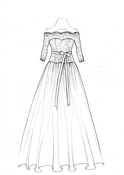 Шаблон платья для рисования