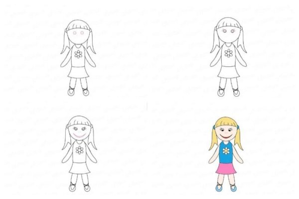 Кукла рисунок для детей легкий