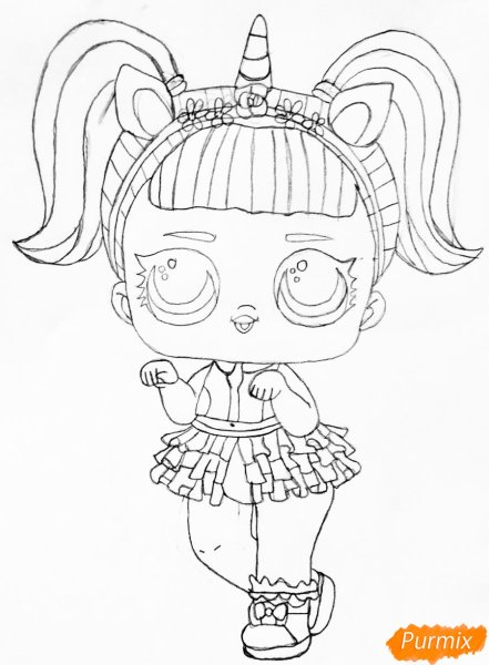 Кукла ЛОЛ карандашом