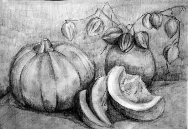 Натюрморт рисунок карандашом