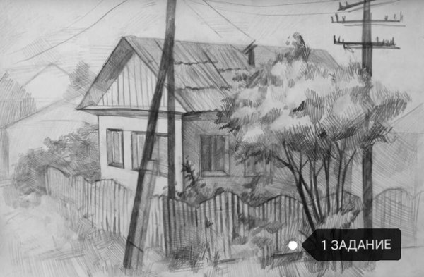 Наброски и зарисовки сельского пейзажа