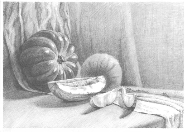 Натюрморт с тыквой карандашом