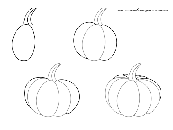 Рисование овощей и фруктов для детей